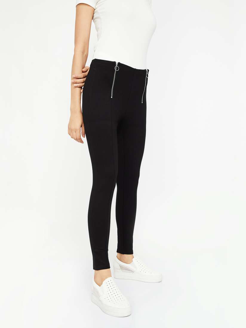 Buy Ginger by Lifestyle Women Black Solid Skinny Fit Jeggings Jeggings for Women 10170579 Myntra