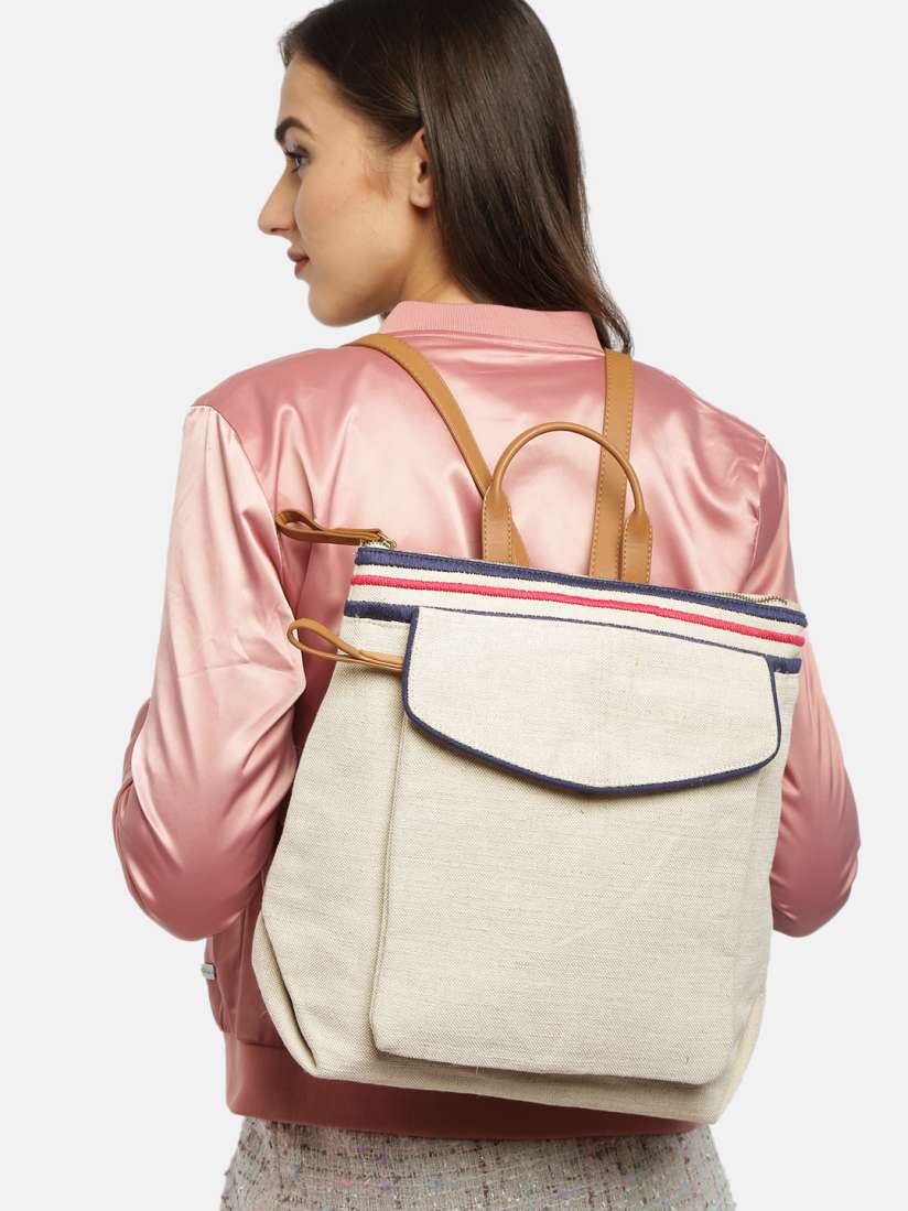 Buy Accessorize Women Off White Solid Backpack Backpacks for Women 10179571 Myntra