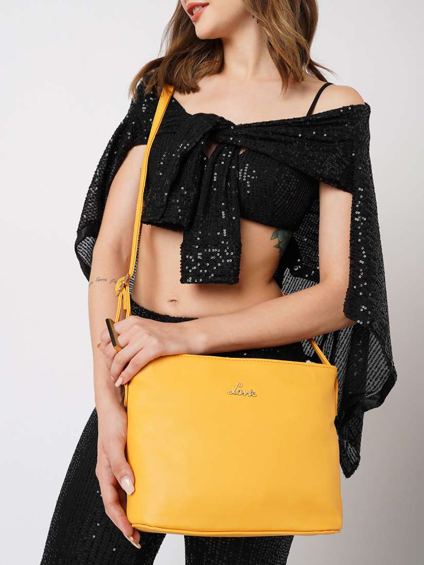 Buy Lavie Denali Horizontal Yellow Solid Sling Bag Handbags for Women 10186165 Myntra