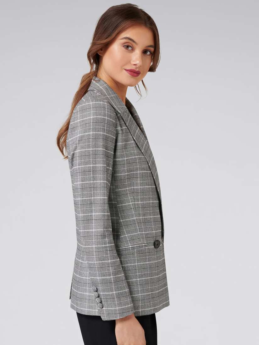 Buy Forever New Women Grey Checked Lightweight Double Breasted Casual Blazer Blazers for Women 10191503 Myntra