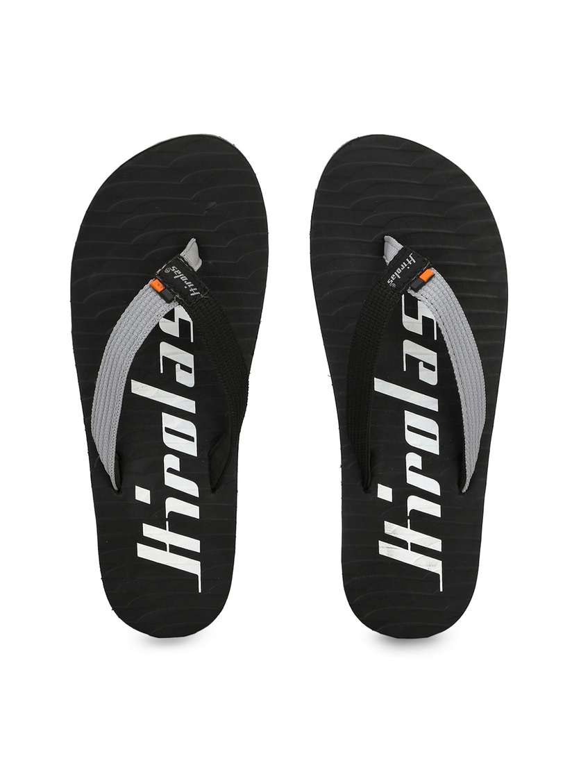 Buy HIROLAS Men Black \u0026 Grey Colourblocked Thong Flip-Flops - Flip Flops  for Men 10203491 | Myntra