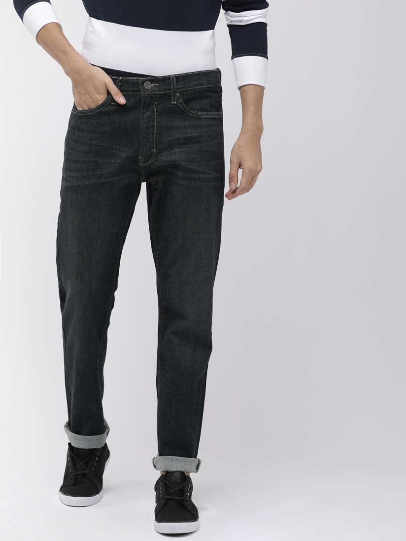 Buy Denizen From Levis Men Navy Blue Straight 232 Fit Low Rise Clean Look Jeans Jeans for Men 10212367 Myntra