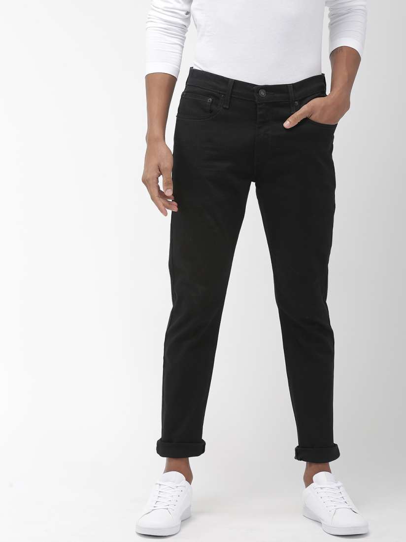 Buy Denizen From Levis Men Black 286 Slim Tapered Fit Mid Rise Clean Look Stretchable Jeans Jeans for Men 10212399 Myntra