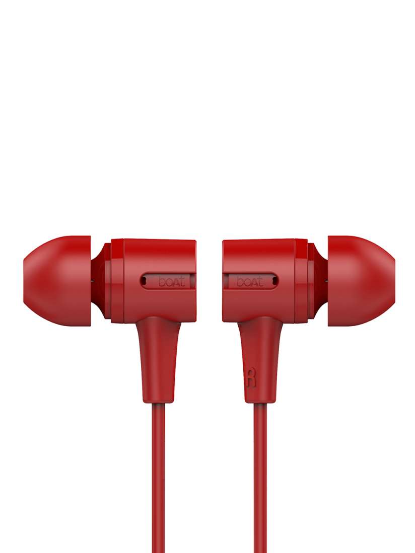 Buy boAt Ragging Red Bassheads 102 Wired Earphones with Super Extraaaa Bass Headphones for Unisex 10217769 Myntra