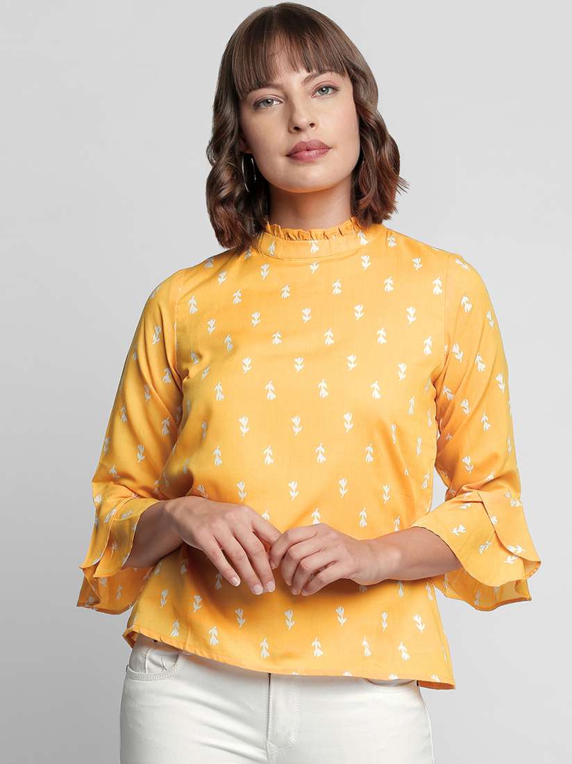 Buy AND Women Yellow Printed Top Tops for Women 10233327 Myntra