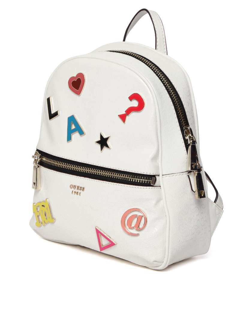 Buy GUESS Women White Solid Backpack with Applique Detail Backpacks for Women 10233397 Myntra