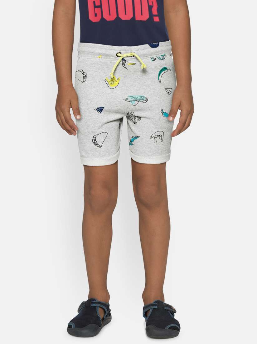 Buy Marks Spencer Boys Grey Melange Printed Regular Fit Shorts Shorts for Boys 10242001 Myntra