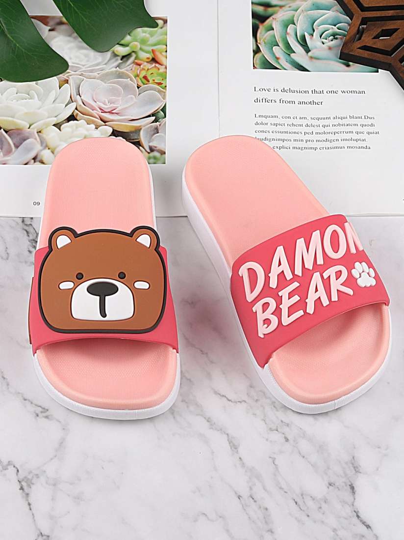 Girls pink sliders hotsell