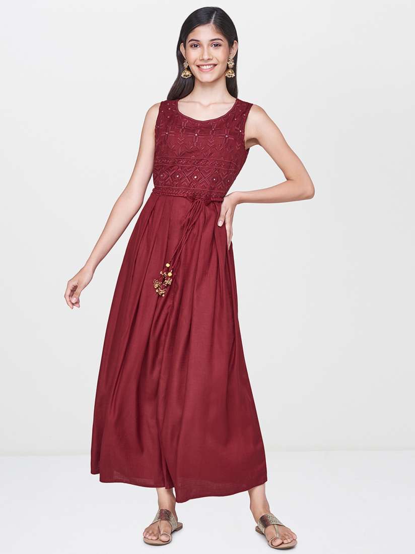 Buy Global Desi Women Maroon Maxi Dress Dresses for Women 10247029 Myntra