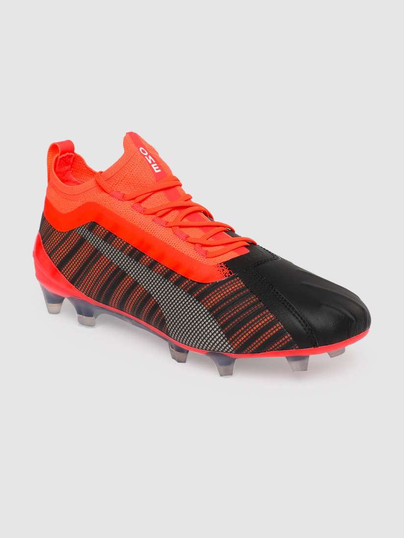 Buy Puma Men Black Orange Leather One 5.1 Fg Ag Football Shoes Sports Shoes for Men 10248417 Myntra