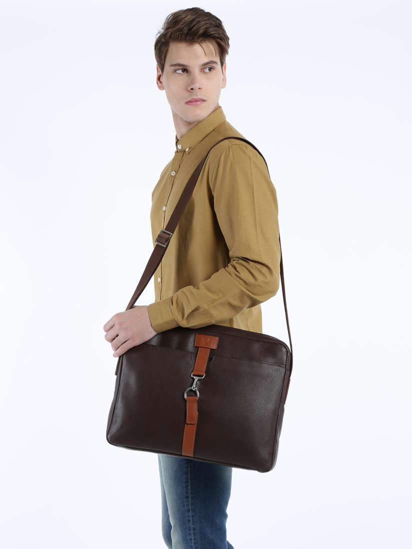 Buy Hidesign Men Brown Solid Leather Laptop Bag Laptop Bag for Men 10250277 Myntra