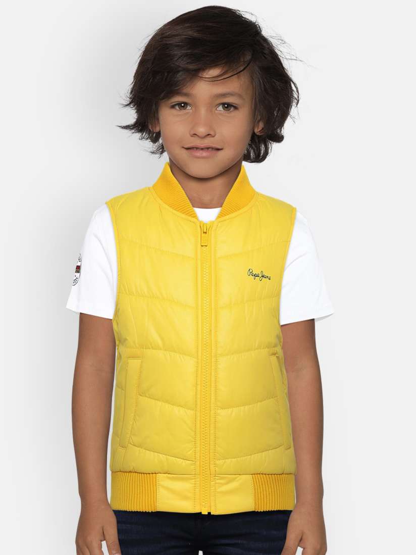 Buy Pepe Jeans Boys Yellow Solid Padded Jacket Jackets for Boys 10256553 Myntra