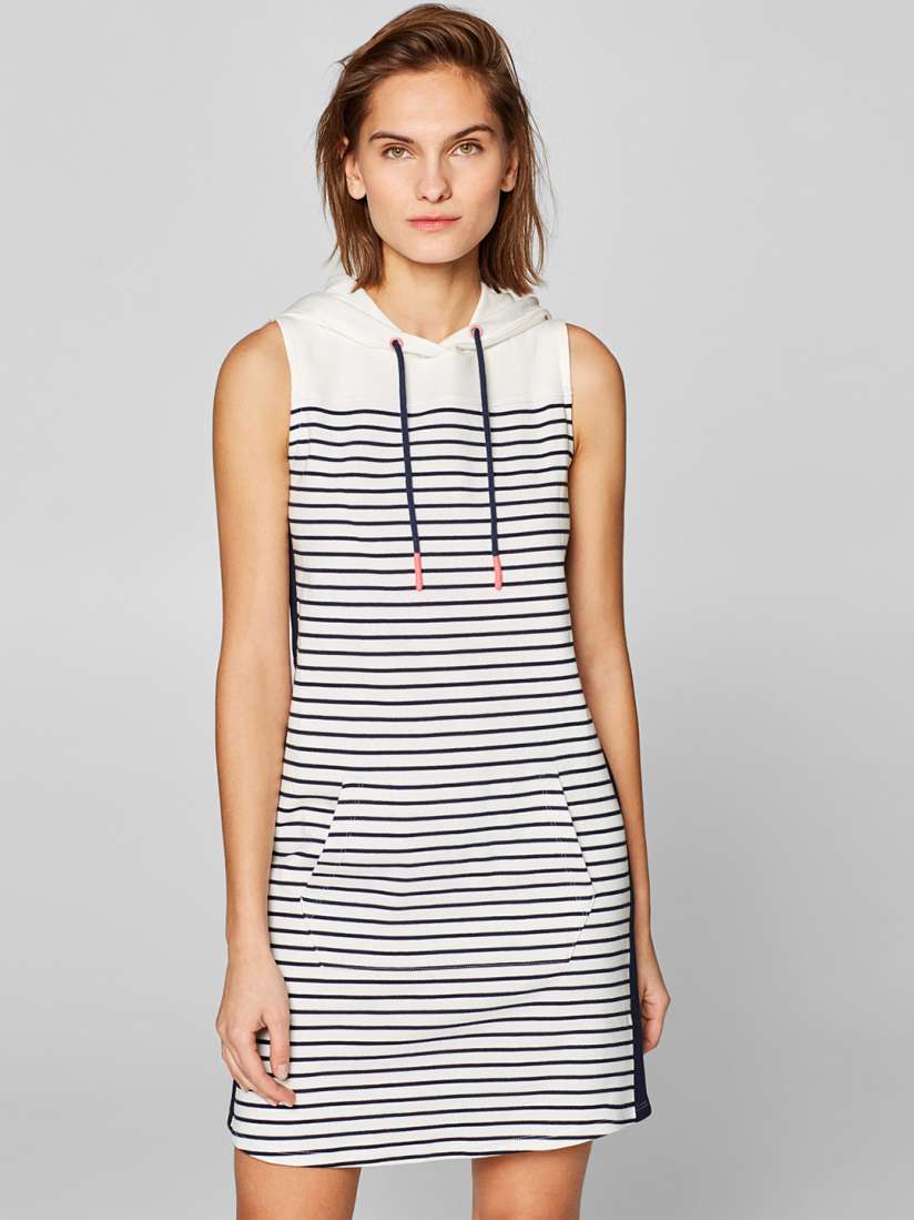Buy ESPRIT Women White Navy Blue Striped Sweatshirt Dress Dresses for Women 10269921 Myntra