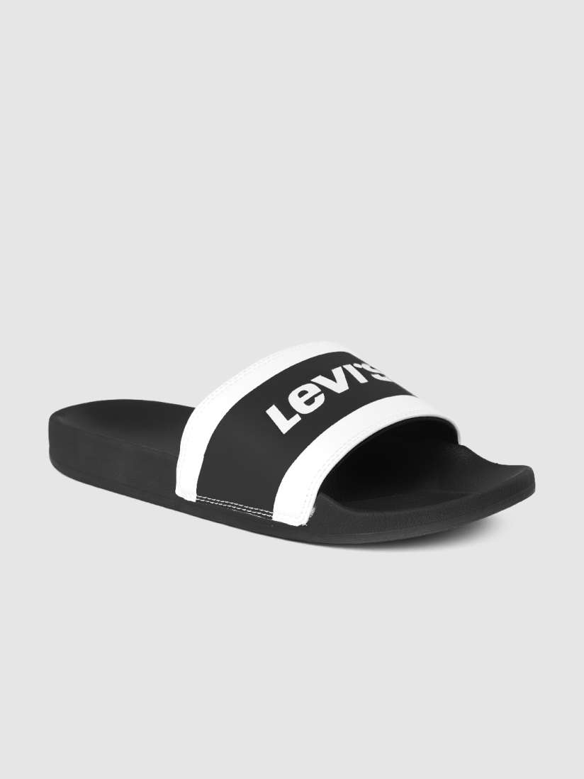 Buy Levis Men Black Off White Colourblocked Sliders Flip Flops for Men 10271301 Myntra