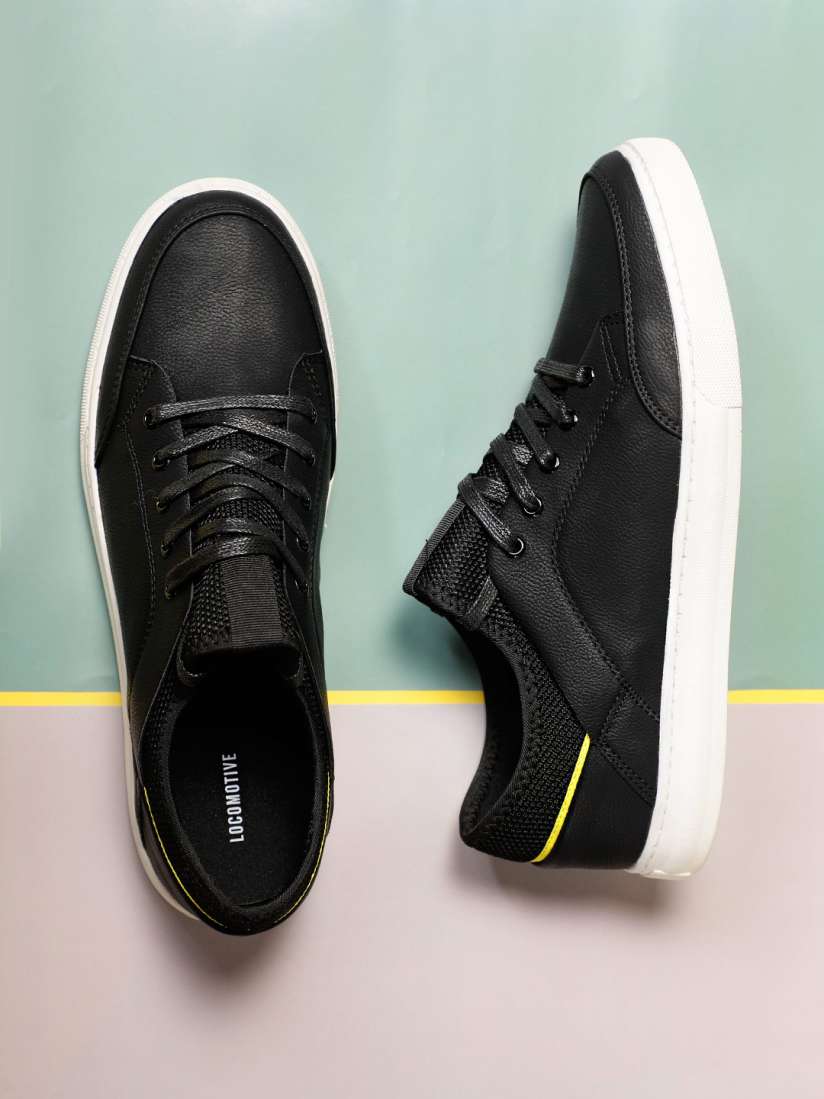 Buy LOCOMOTIVE Men Black Solid Sneakers Casual Shoes for Men 10272031 Myntra