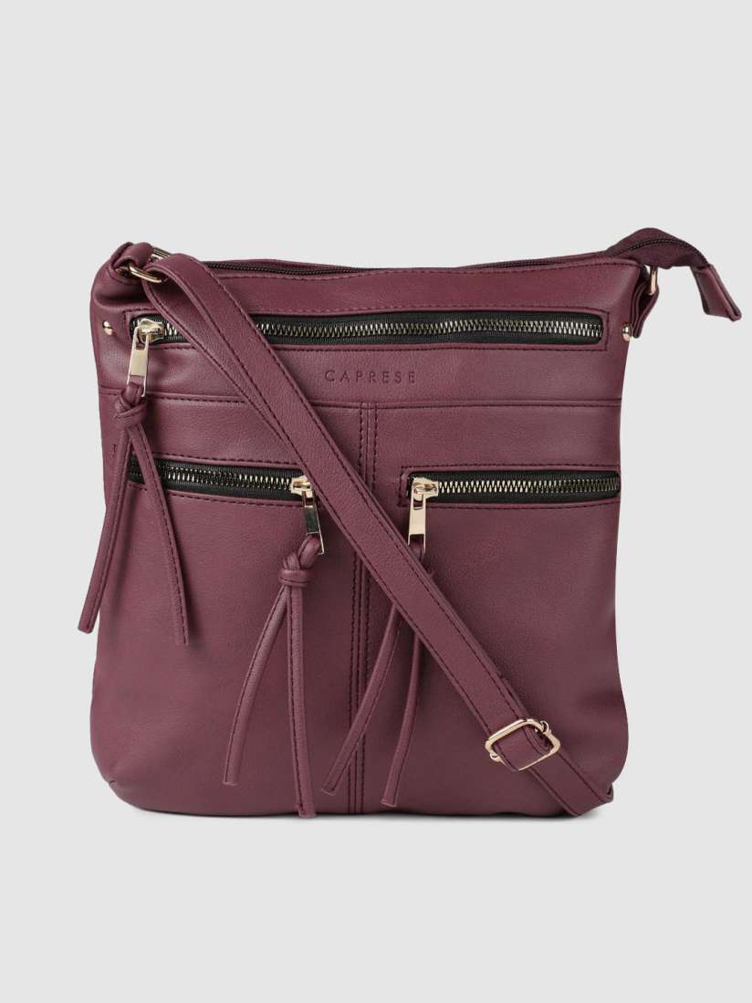 Buy Caprese Maroon Solid Sling Bag Handbags for Women 10272109 Myntra