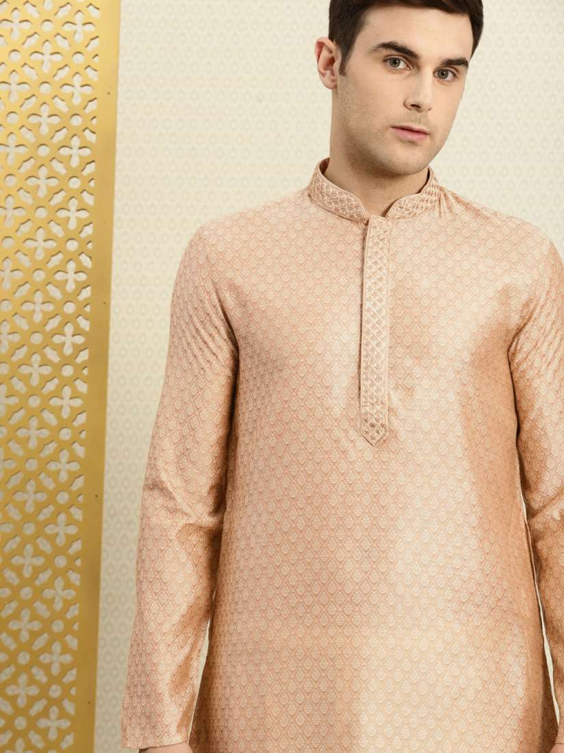 Buy House of Pataudi Men Beige Woven Design Unstitched Kurta Material Dress Material for Men 10276799 Myntra