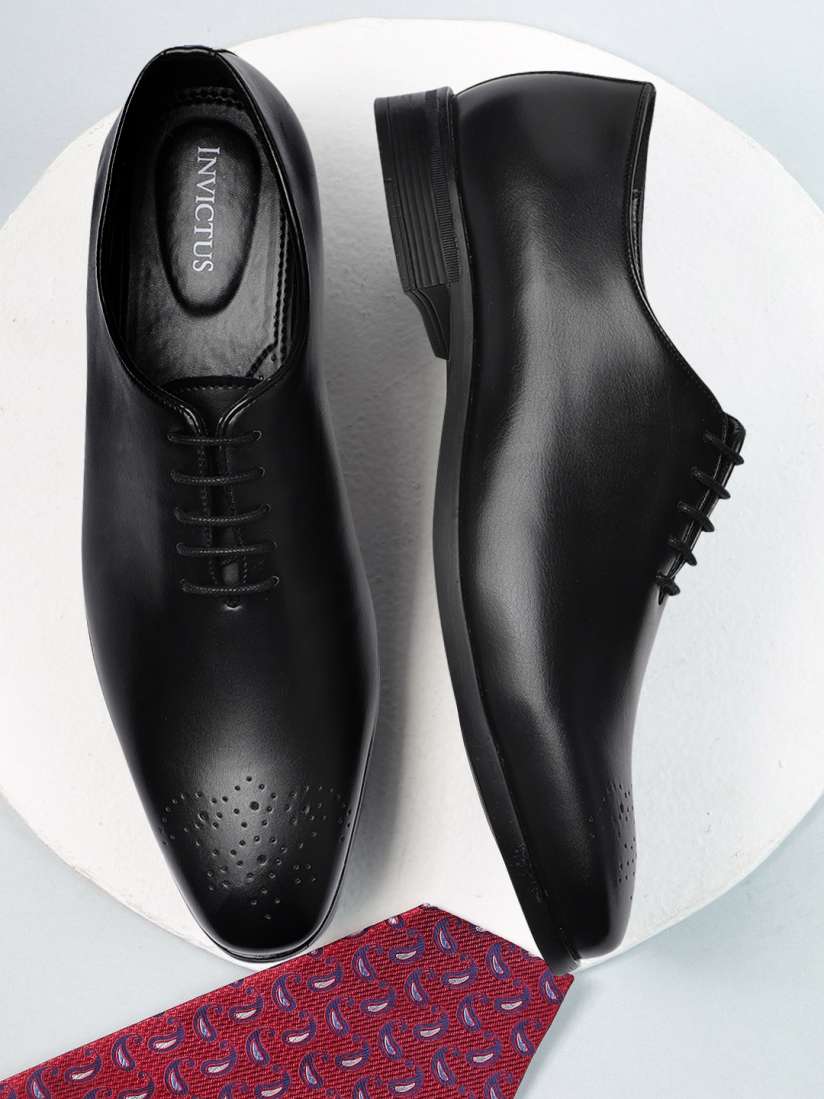 Invictus black formal shoes store