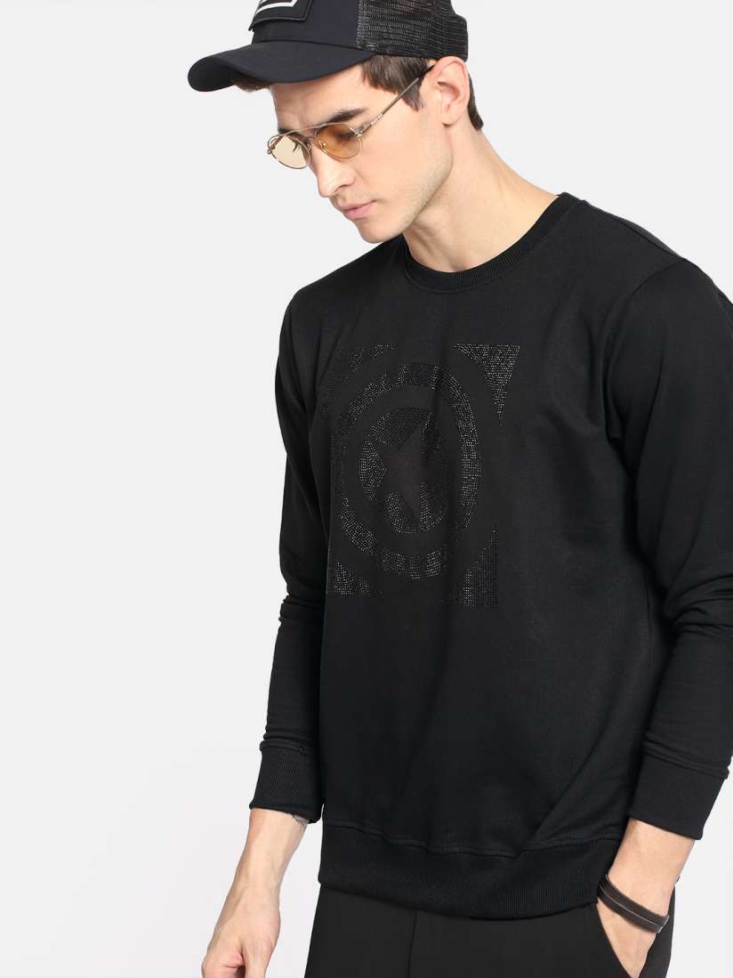 Black embellished sweatshirt on sale
