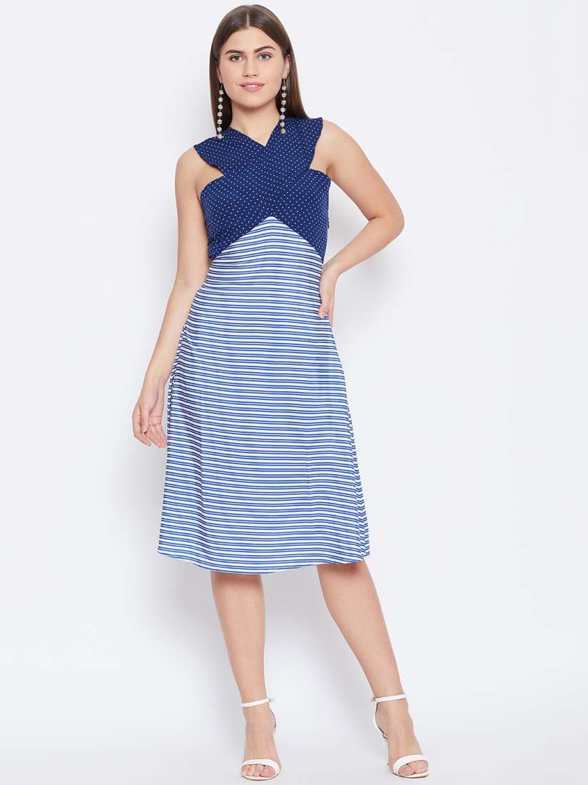 Loft blue and white striped dress outlet