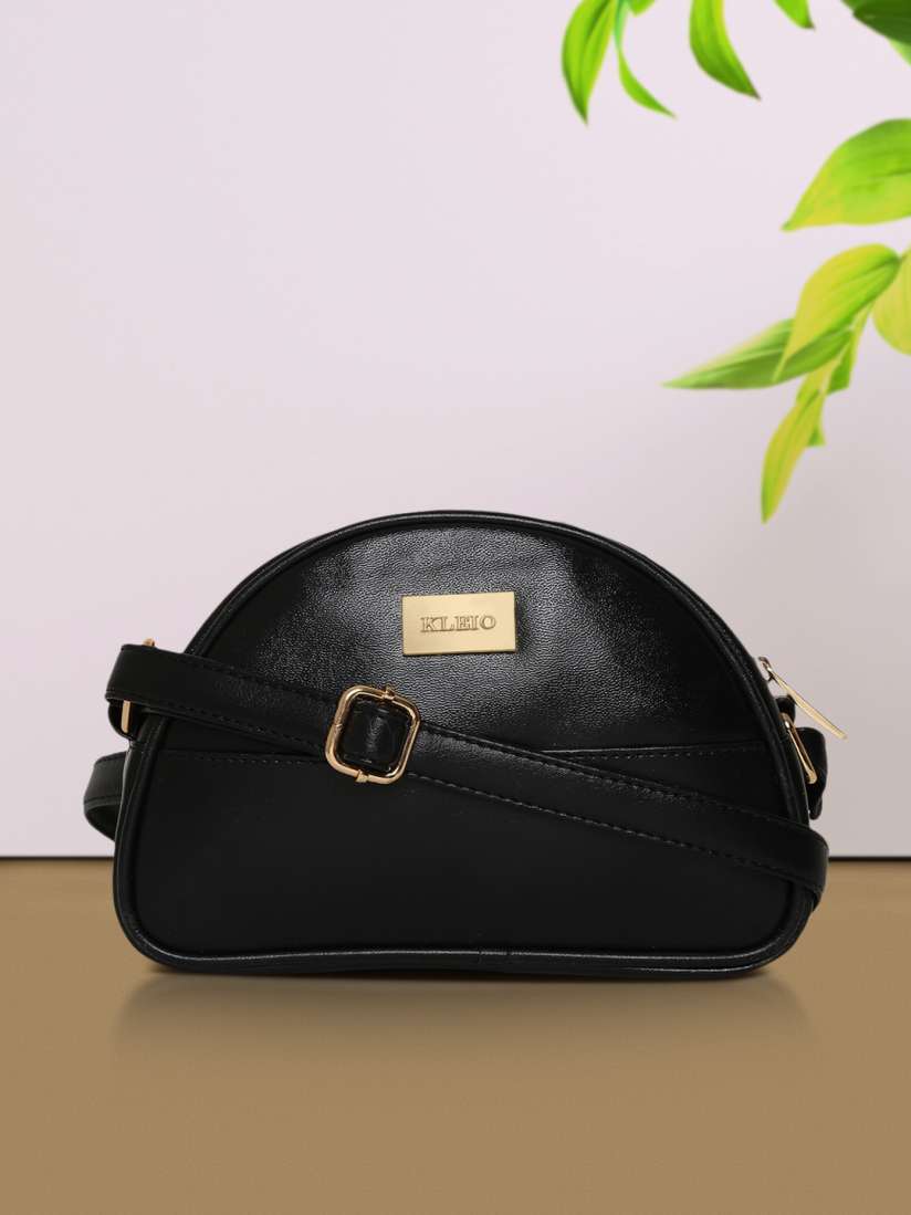Buy KLEIO Women Black Solid Half Moon Sling Bag Handbags for Women 10300415 Myntra