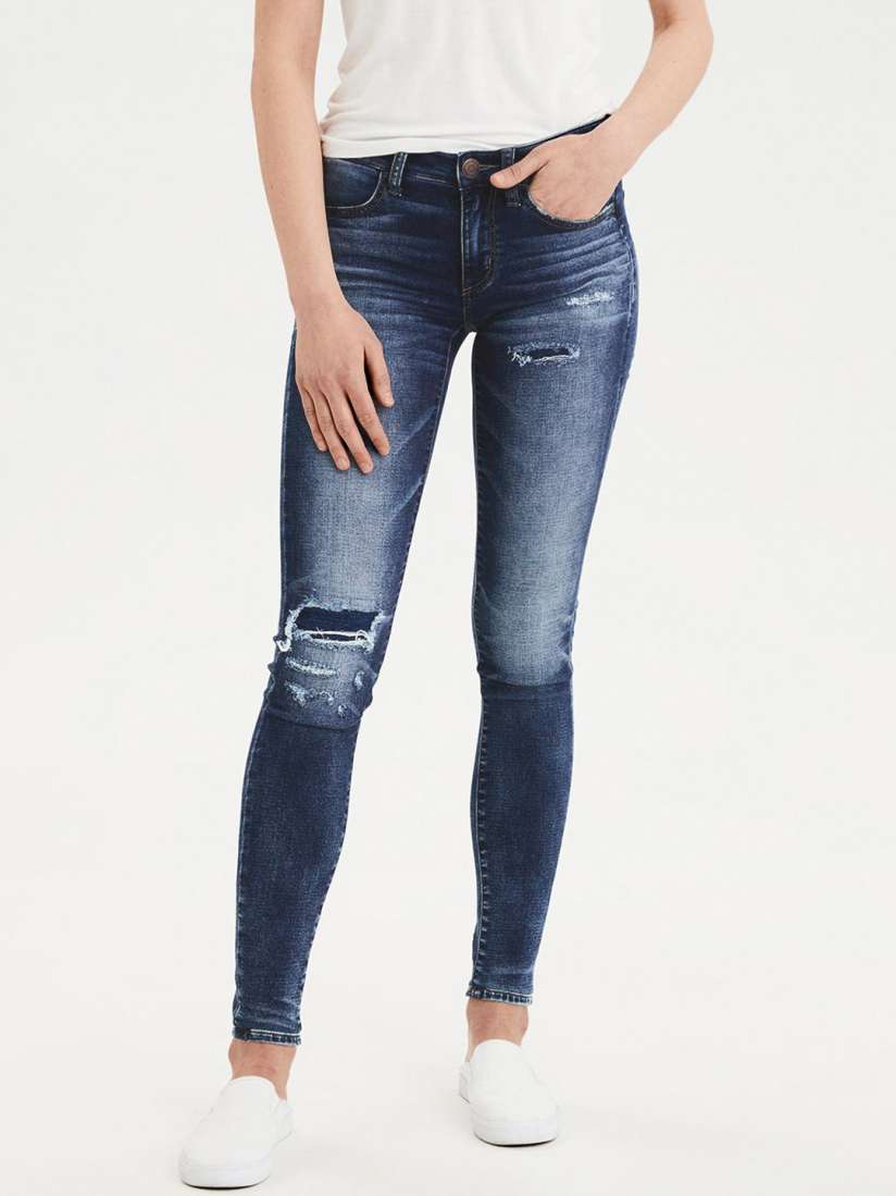 Buy AMERICAN EAGLE OUTFITTERS Women Blue Super Stretch Washed Jeggings Jeggings for Women 10300903 Myntra