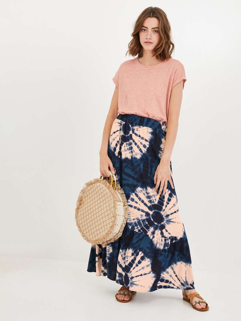 Buy promod Women Navy Blue Pink Tie Dye Maxi Skirt Skirts for Women 10305717 Myntra