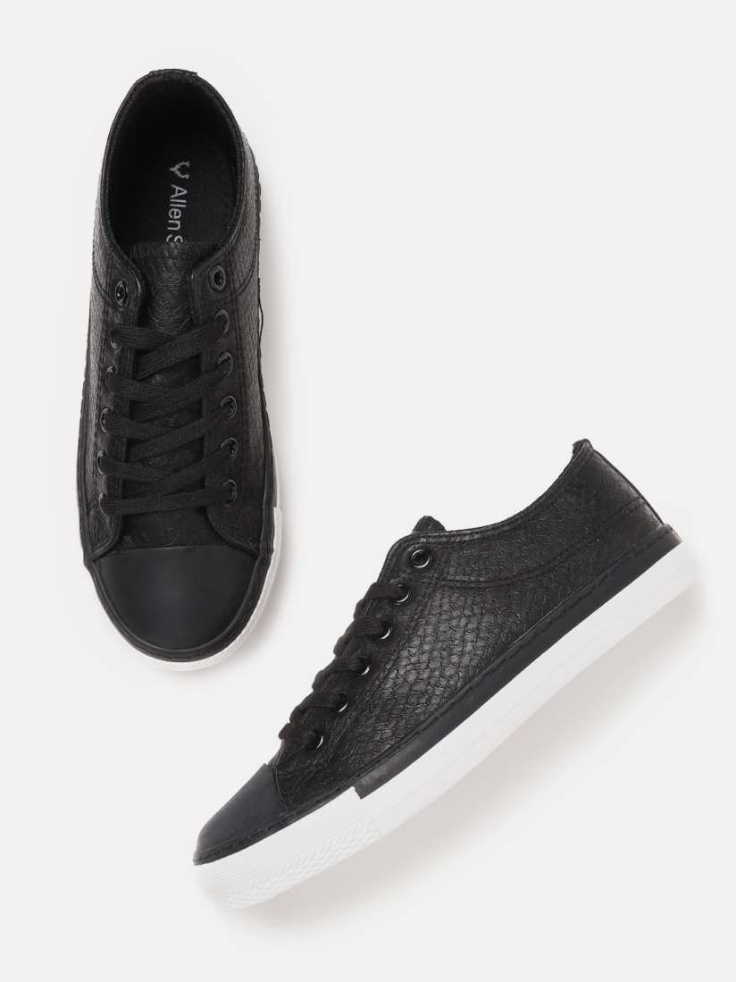 Buy Allen Solly Women Black Snakeskin Textured Sneakers Casual Shoes for Women 10310923 Myntra