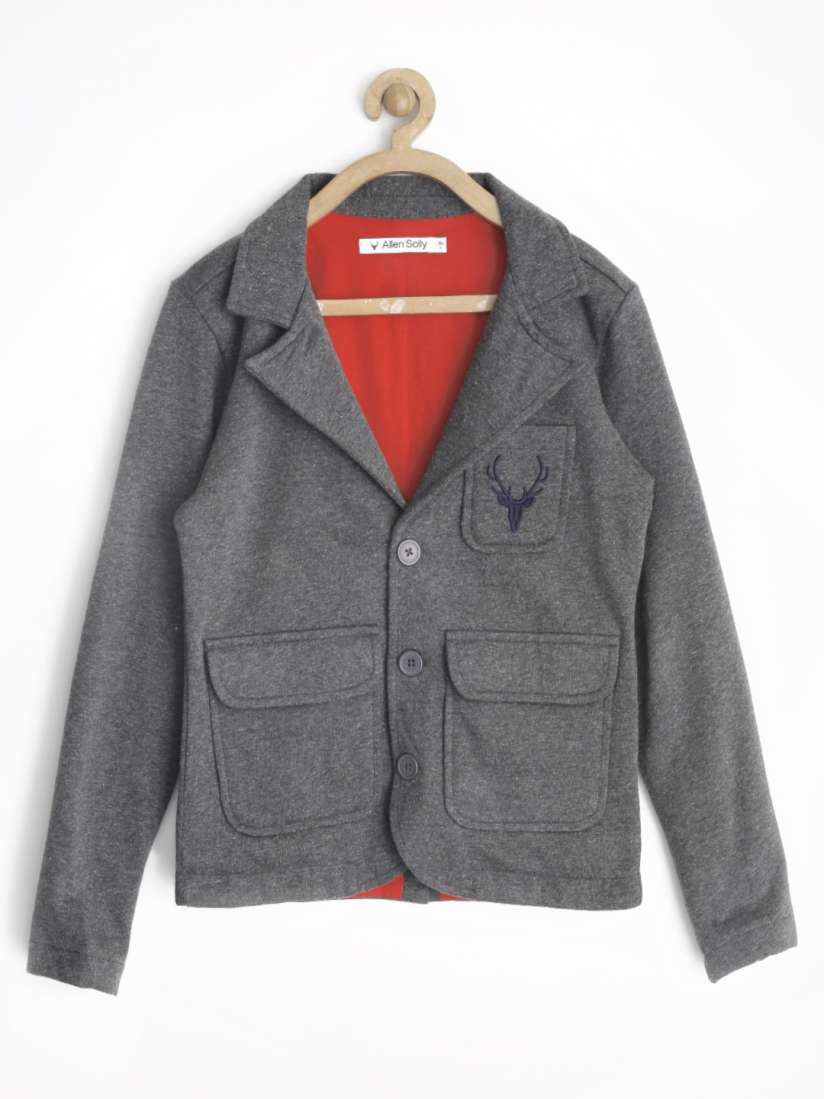 Buy Allen Solly Junior Boys Charcoal Grey Casual Blazer Blazers for Boys 1032843 Myntra