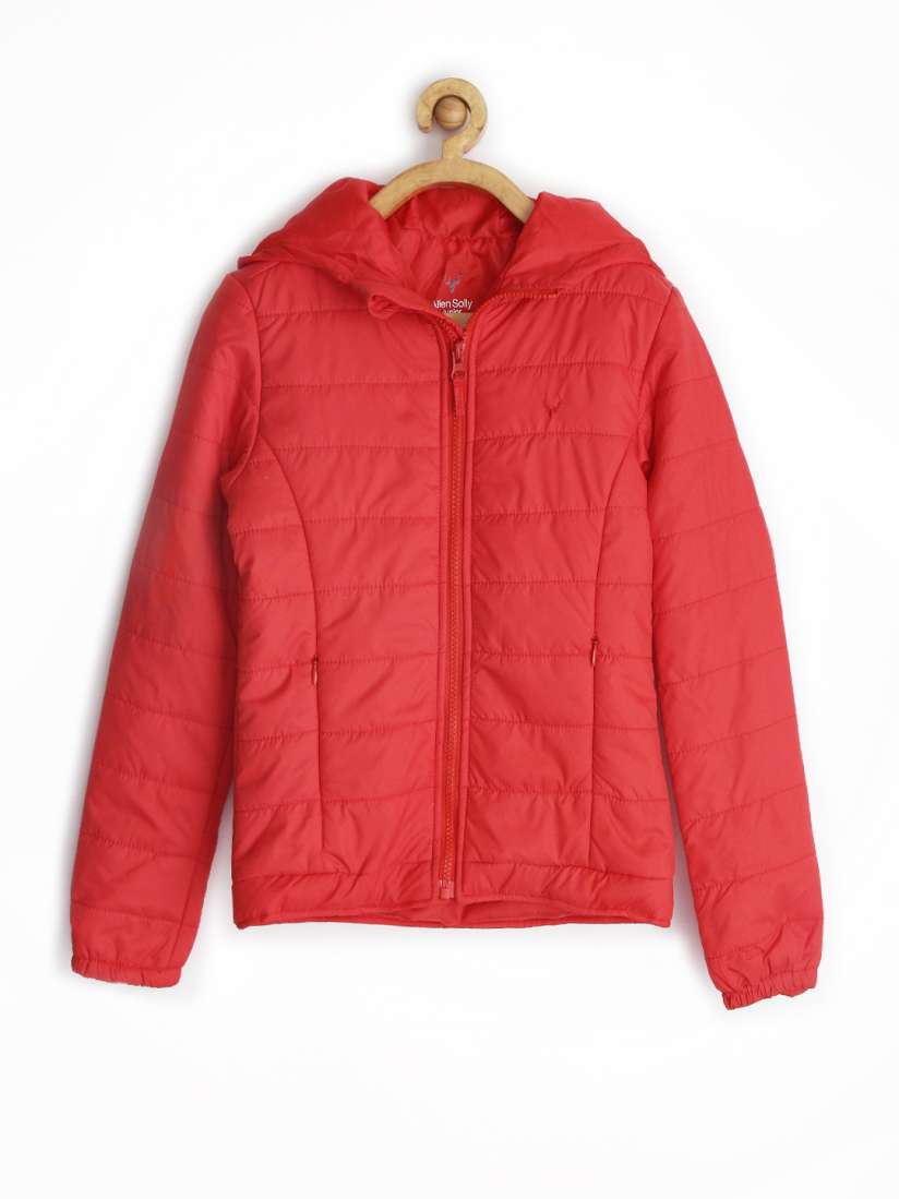 Buy Allen Solly Junior Girls Red Hooded Puffer Jacket Jackets for Girls 1032846 Myntra