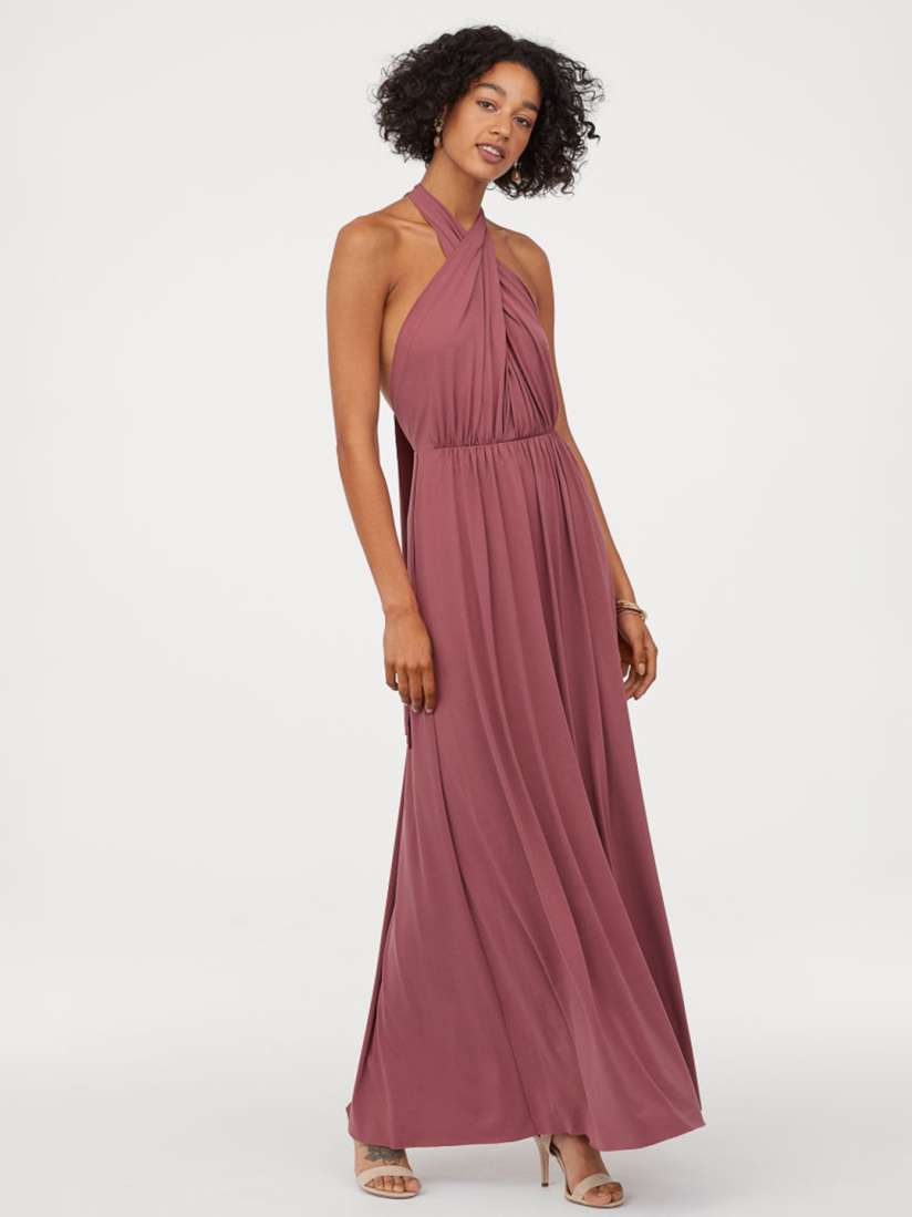 Buy H M Women Pink Solid Multiway Long Dress Dresses for Women 10333127 Myntra