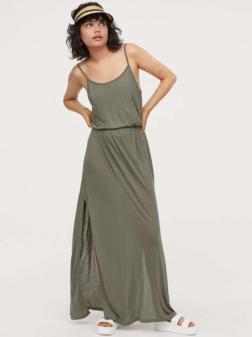 H&m olive green dress shop