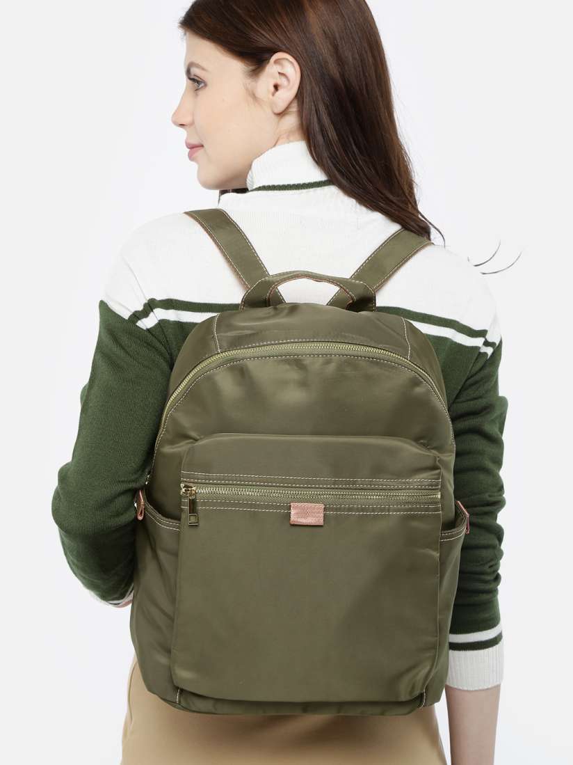 Buy Accessorize Women Olive Green Solid Backpack Backpacks for Women 10339397 Myntra