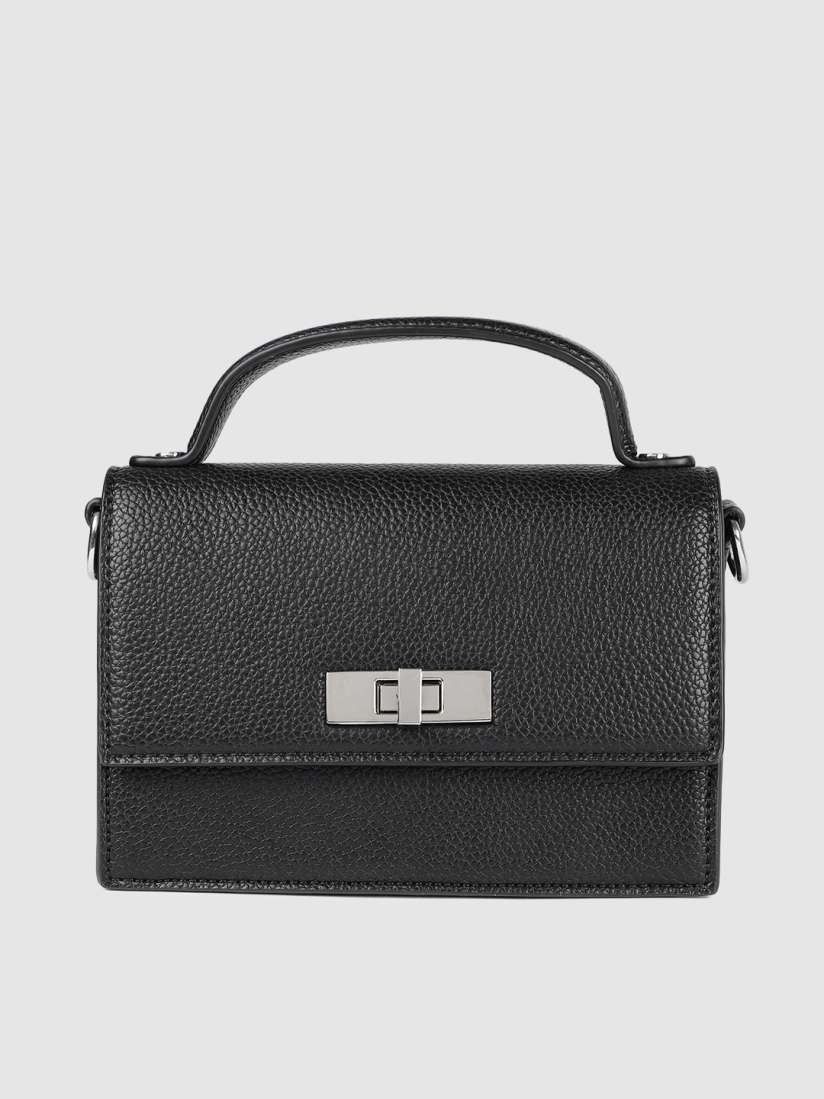 Buy Steve Madden Black Textured Satchel Handbags for Women 10343131 Myntra