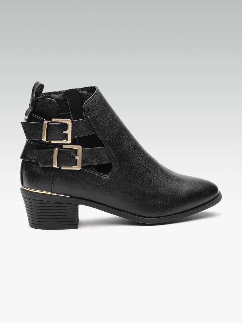 Buy DOROTHY PERKINS Women Black Solid Mid Rise Heeled Boots Boots for Women 10351117 Myntra