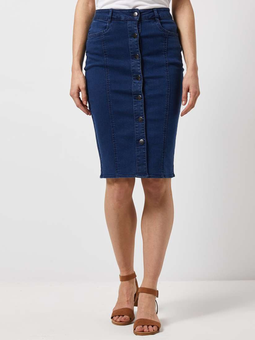 Buy DOROTHY PERKINS Women Navy Blue Solid Denim Pencil Skirt Skirts for Women 10351273 Myntra