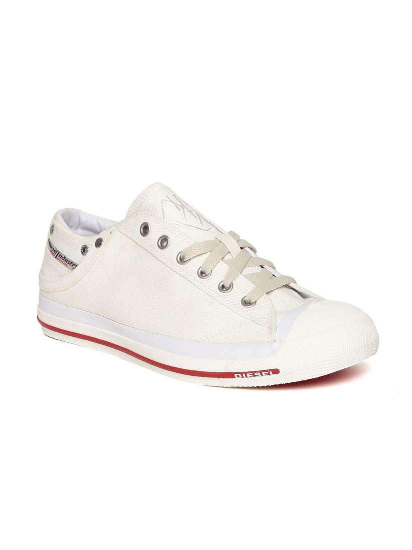 Buy DIESEL Men Off White Canvas Sneakers Casual Shoes for Men 1035162 Myntra