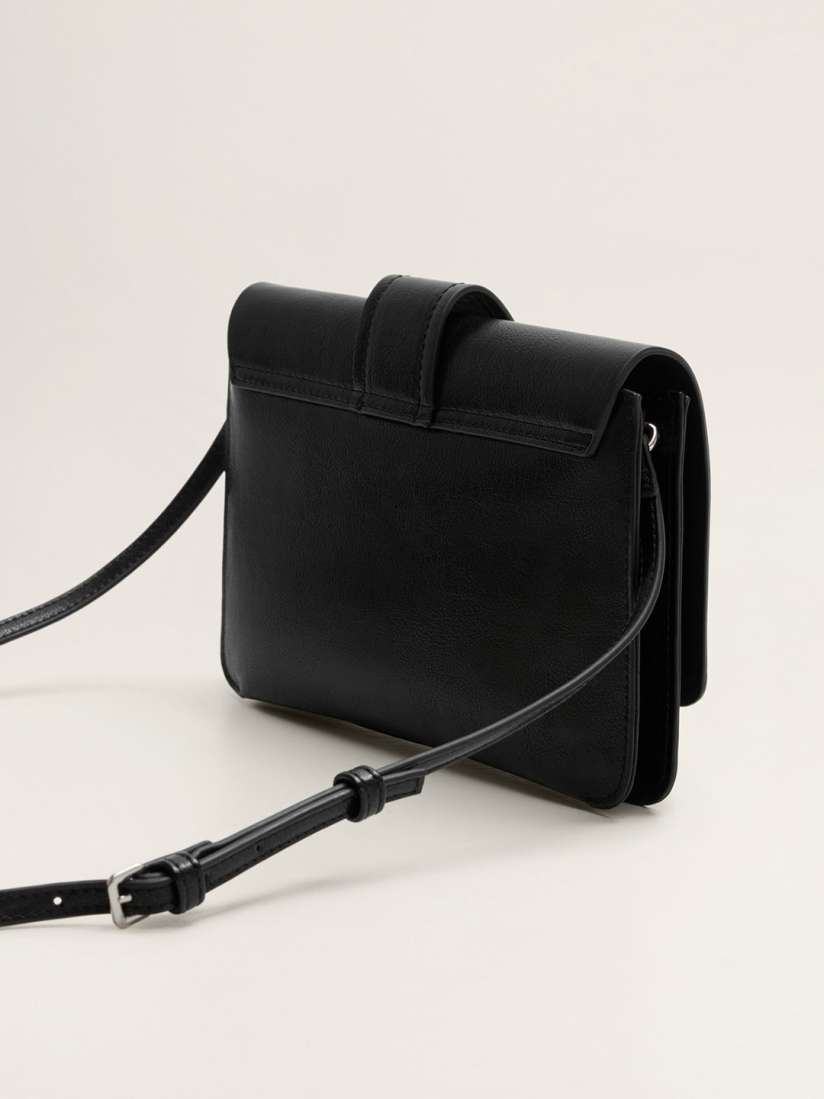 Mango black solid shoulder bag best sale