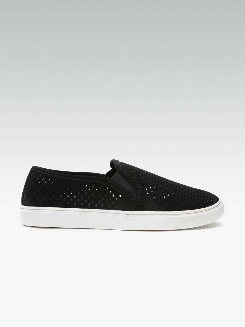 Steve madden black slip ons top