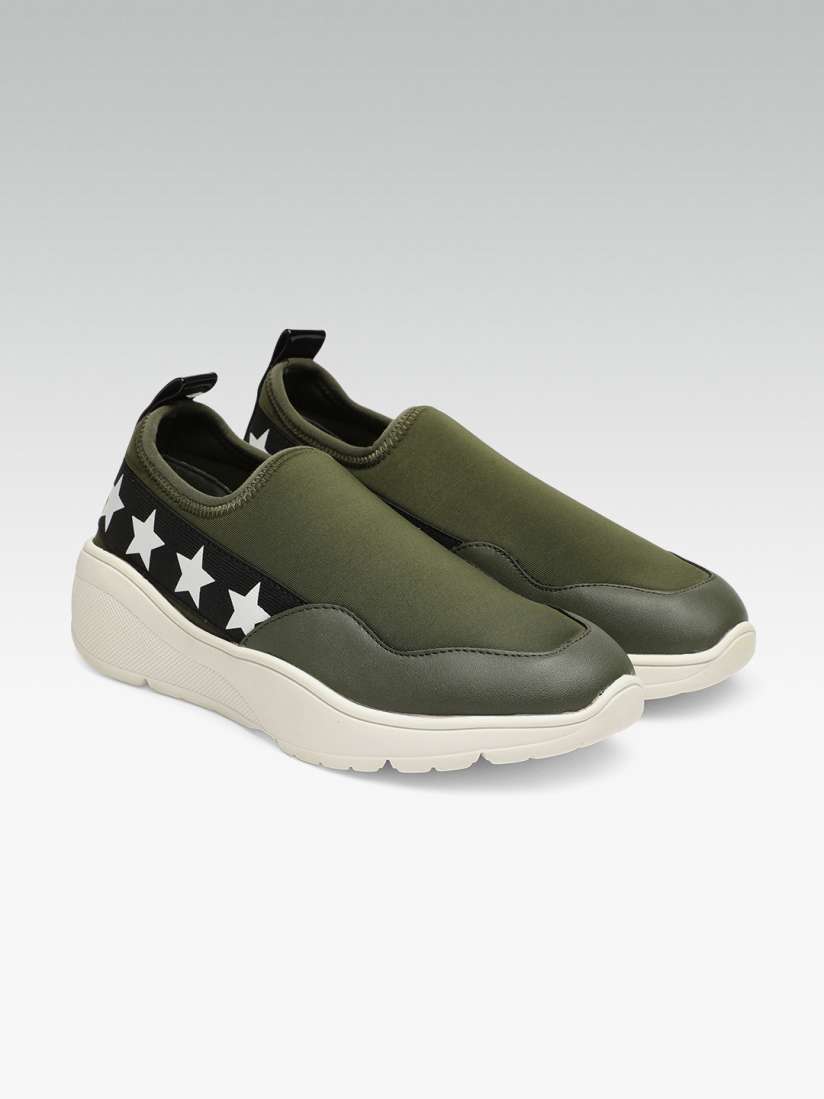 Buy Steve Madden Women Olive Green Slip On Sneakers Casual Shoes for Women 10355415 Myntra