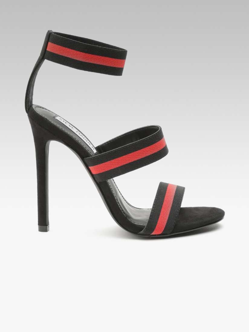 Buy Steve Madden Women Black Red Mid Top Striped Heels Heels for Women 10355579 Myntra
