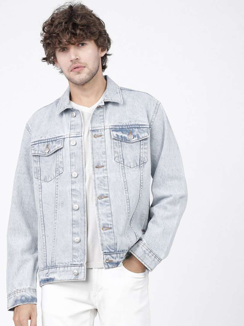 Mens thin denim jacket top