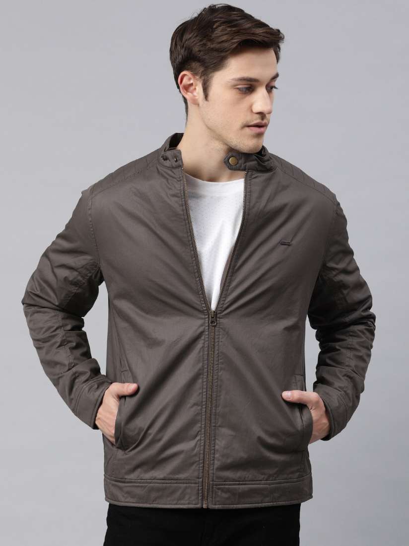 Buy Peter England Casuals Men Charcoal Grey Solid Jacket Jackets for Men 10359363 Myntra