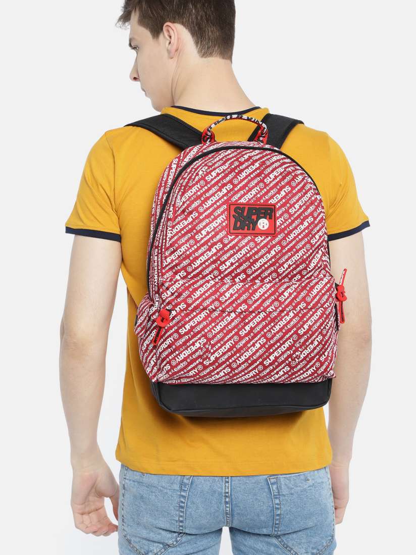 Buy Superdry Men Red White Brand Logo Backpack Backpacks for Men 10369853 Myntra