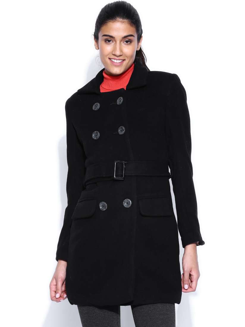 Buy U.S. Polo Assn. Women Black Coat Coats for Women 1037157 Myntra