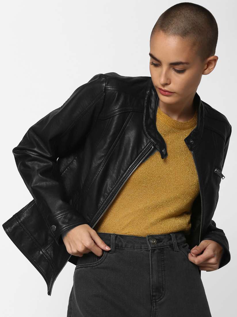 Black jacket myntra discount