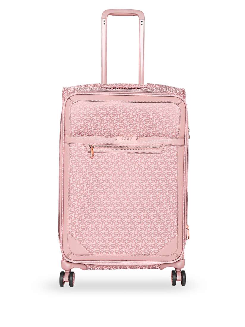 Buy DKNY Unisex Pink Patterned Signature Softs Soft Sided Large Trolley Suitcase Trolley Bag for Unisex 10373421 Myntra