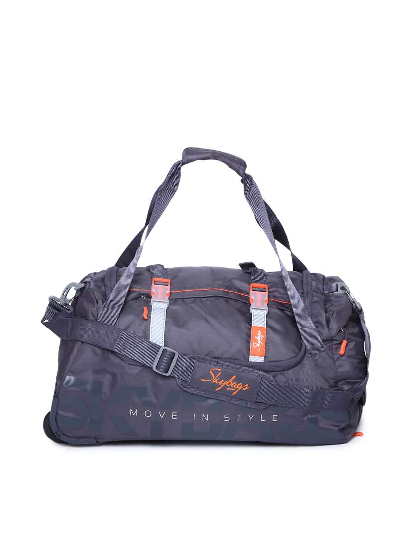 Buy Skybags Unisex Grey and Orange Snazzy Trolley Duffle Bag Duffel Bag for Unisex 10373755 Myntra