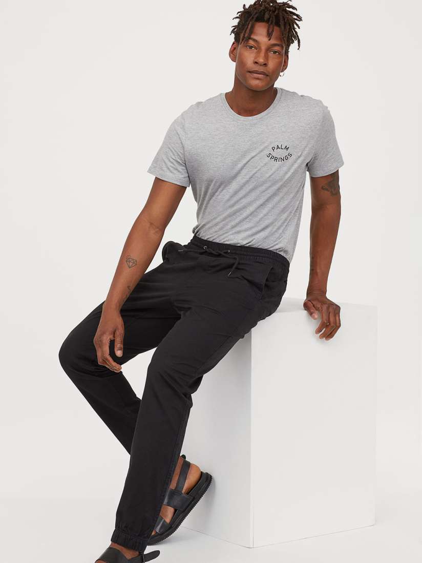 H&m brushed cotton twill joggers 2025