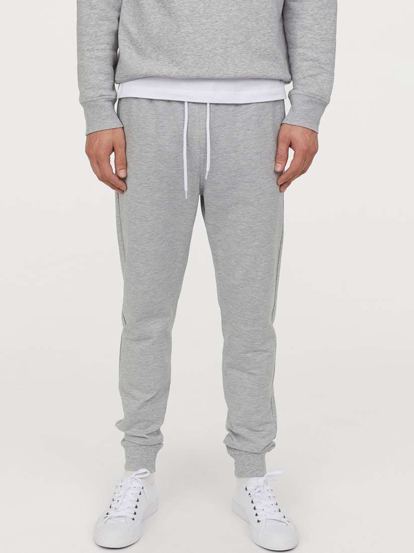 Buy H M Men Grey Solid Sweatpants Slim Fit Trousers for Men 10373891 Myntra